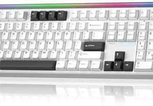 Aula H108 - Teclado mecánico inalámbrico, teclado silencioso intercamb - Imagen 2