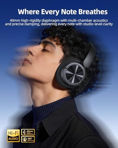 Auriculares híbridos con cancelación activa de ruido, 120 horas de rep - Imagen 3