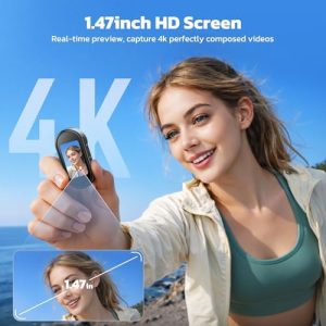 Mini cámara corporal 4K con tarjeta de 64 GB, cámara de acción pulgar - Imagen 3