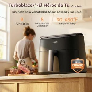 Cosori TurboBlaze - Freidora de aire, 9 en 1, 6 cuartos de galón | 90° - Imagen 3