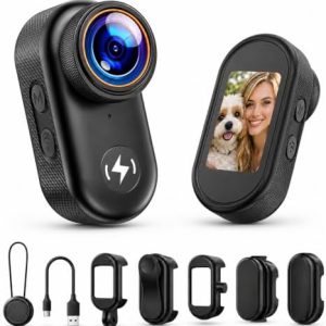 Mini cámara corporal 4K con tarjeta de 64 GB, cámara de acción pulgar - Imagen 2