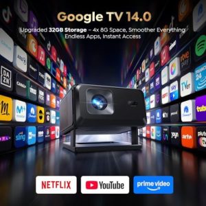 Portable Smart Projector [Google TV 14.0 & 4K Support & Dolby] with Wi - Imagen 3