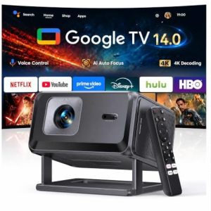 Portable Smart Projector [Google TV 14.0 & 4K Support & Dolby] with Wi - Imagen 2