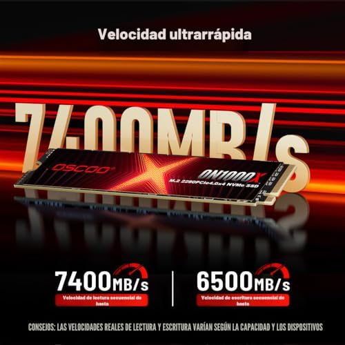 2TB PCIe 4.0 NVMe SSD, M.2 2280, hasta 7,400 MB/s, disipador de calor - Imagen 3