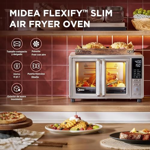 Midea Flexify Slim 8 en 1 - Tostadora para puerta francesa, horno y | - Imagen 3