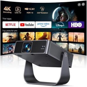 [Official Apps & Live TV & 330° Stand]Smart Mini Projector with WiFi a - Imagen 2