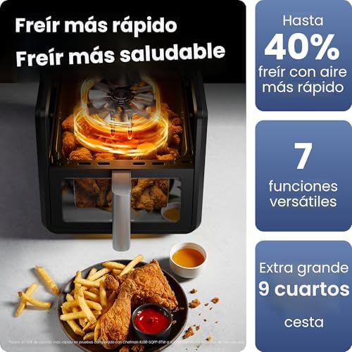 Chefman Freidora de aire de 9 cuartos de galón | TurboFry 7 en 1 de al - Imagen 3