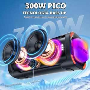 Altavoz Bluetooth de 300 W pico con 1 micrófono, subwoofer inalámbrico - Imagen 3