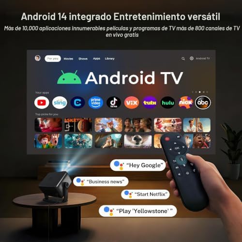 Proyector inteligente con WiFi 6 y Bluetooth 5.4, 800 ANSI nativo 1080 - Imagen 3