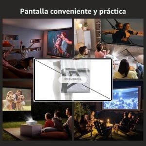 PANSEBA Proyector Mini 1080P con Pantalla, Proyector de Cine en Casa P - Imagen 3