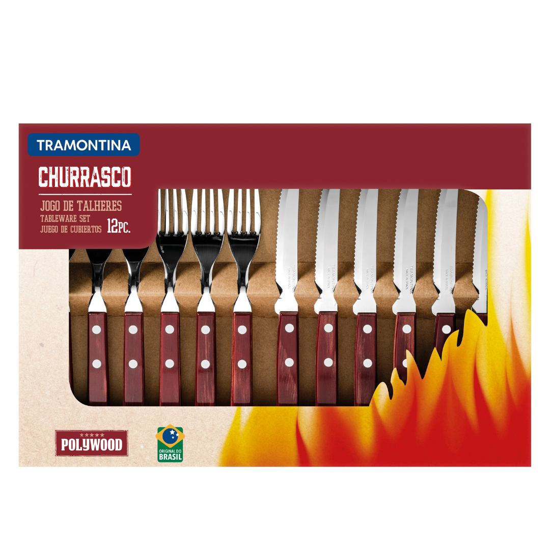 JGO. ASADO CHURRASCO CEREZO 12 pzas - Imagen 2