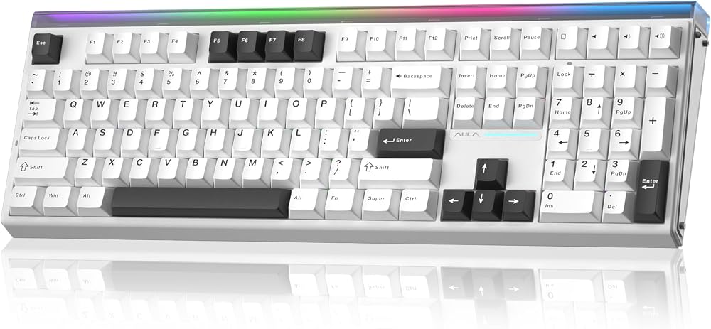 Aula H108 - Teclado mecánico inalámbrico, teclado silencioso intercamb