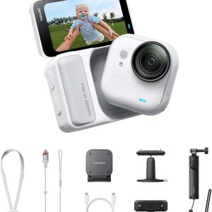 Insta360 Creator Bundle Arctic White - Pequeña cámara 4K manos libres,
