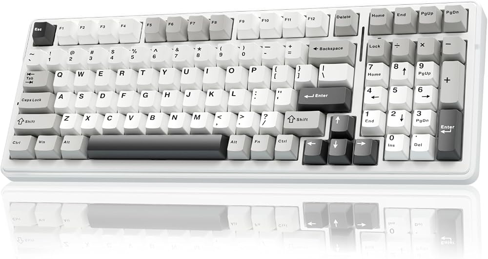 AULA Teclado mecánico inalámbrico F99, triple modo BT5.0/2.4GHz/USB-C,