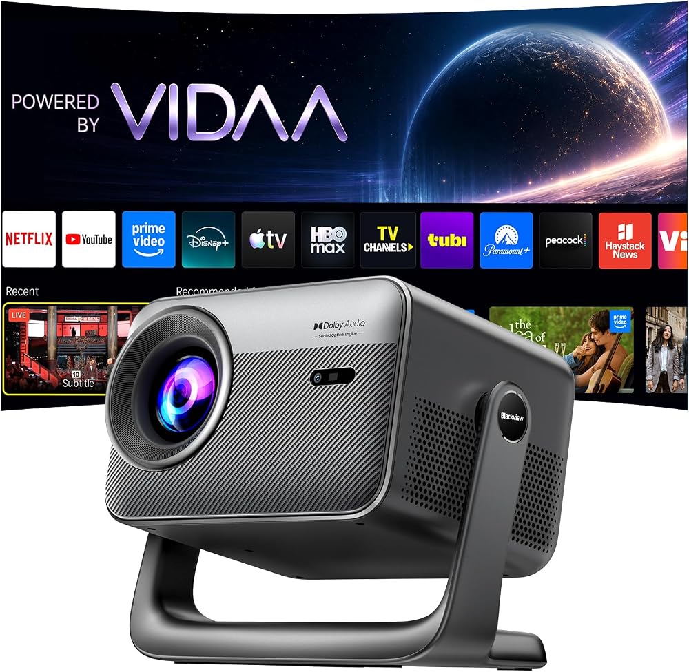 Proyector inteligente VIDAA OS 1000 ANSI, proyectores para exteriores
