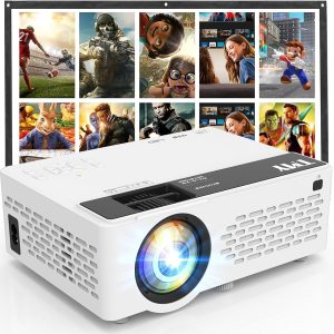 TMY Mini proyector, proyector Bluetooth mejorado con pantalla, proyect