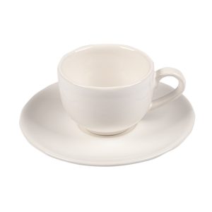 Juego de 6 tazas Té con platito blanco