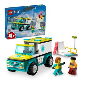 Ambulancia De Emergencias Y Chico Con Snowboard - Imagen 2