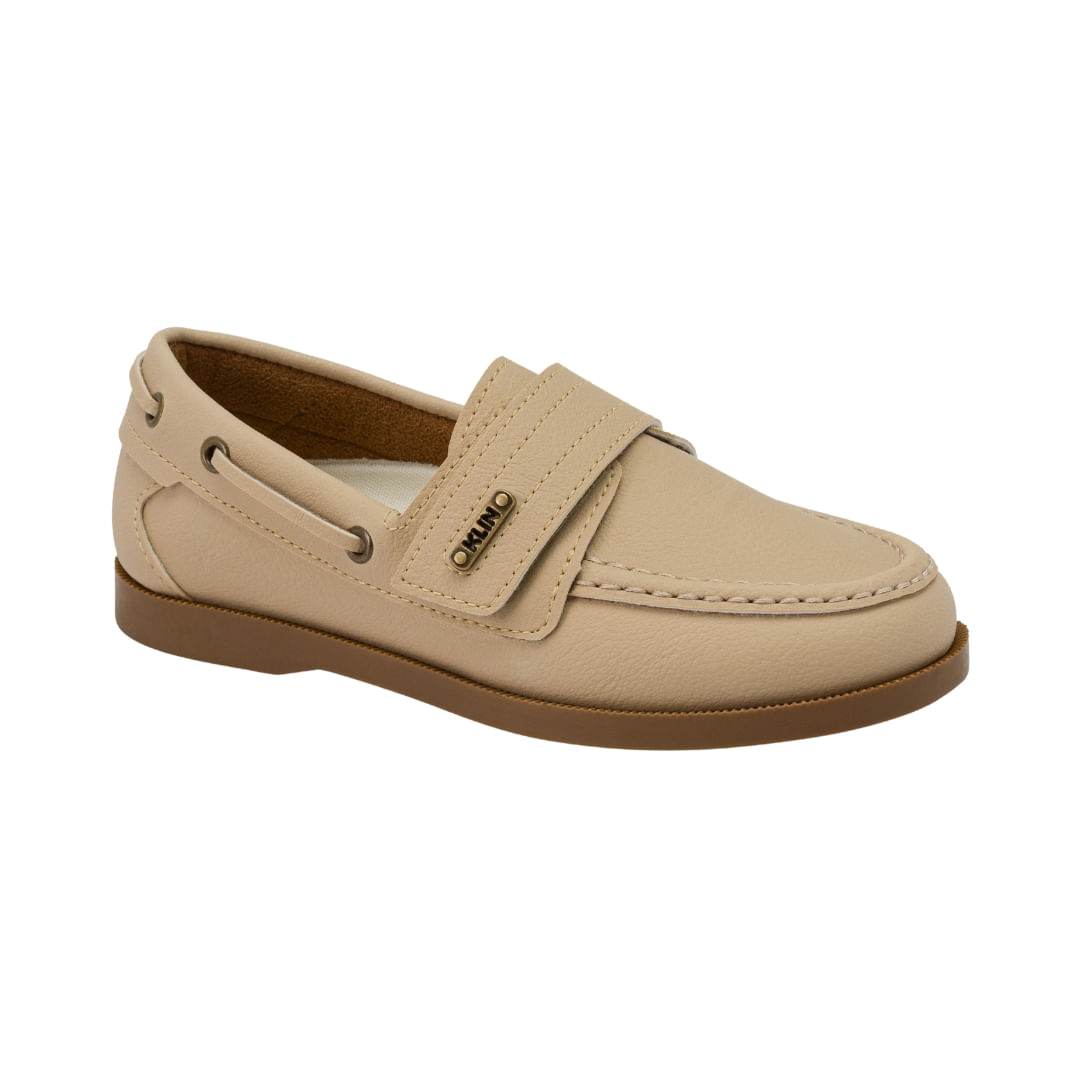 Mocasin Sider Beige Infantil Niño Klin