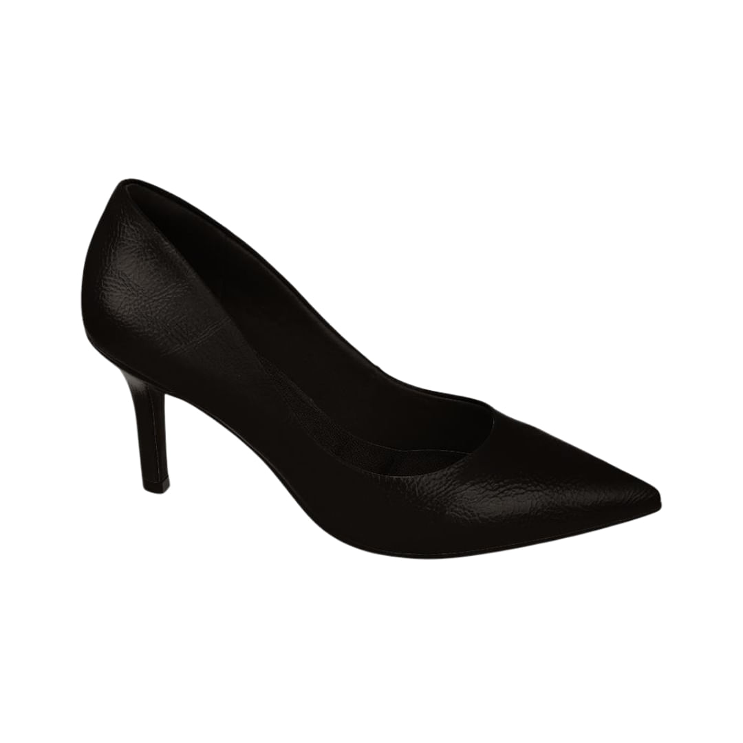 Stiletto Negro Tacon 7 Fino Oficina Mujer Bebece