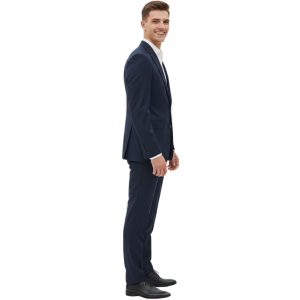 Alternative view of Traje Liso Regular Azul Noche Hombre Vila Finzi