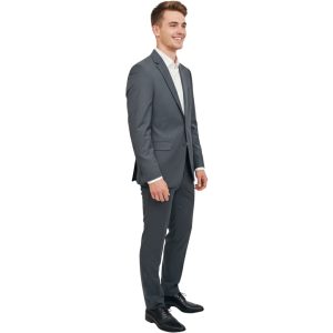 Alternative view of Traje Liso Regular Gris Oscuro Hombre Vila Finzi
