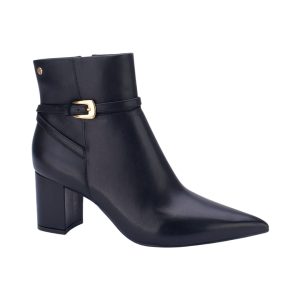 Bota Taco 10 Cm Con Hebilla Al Costado Negro Mujer Lia Line