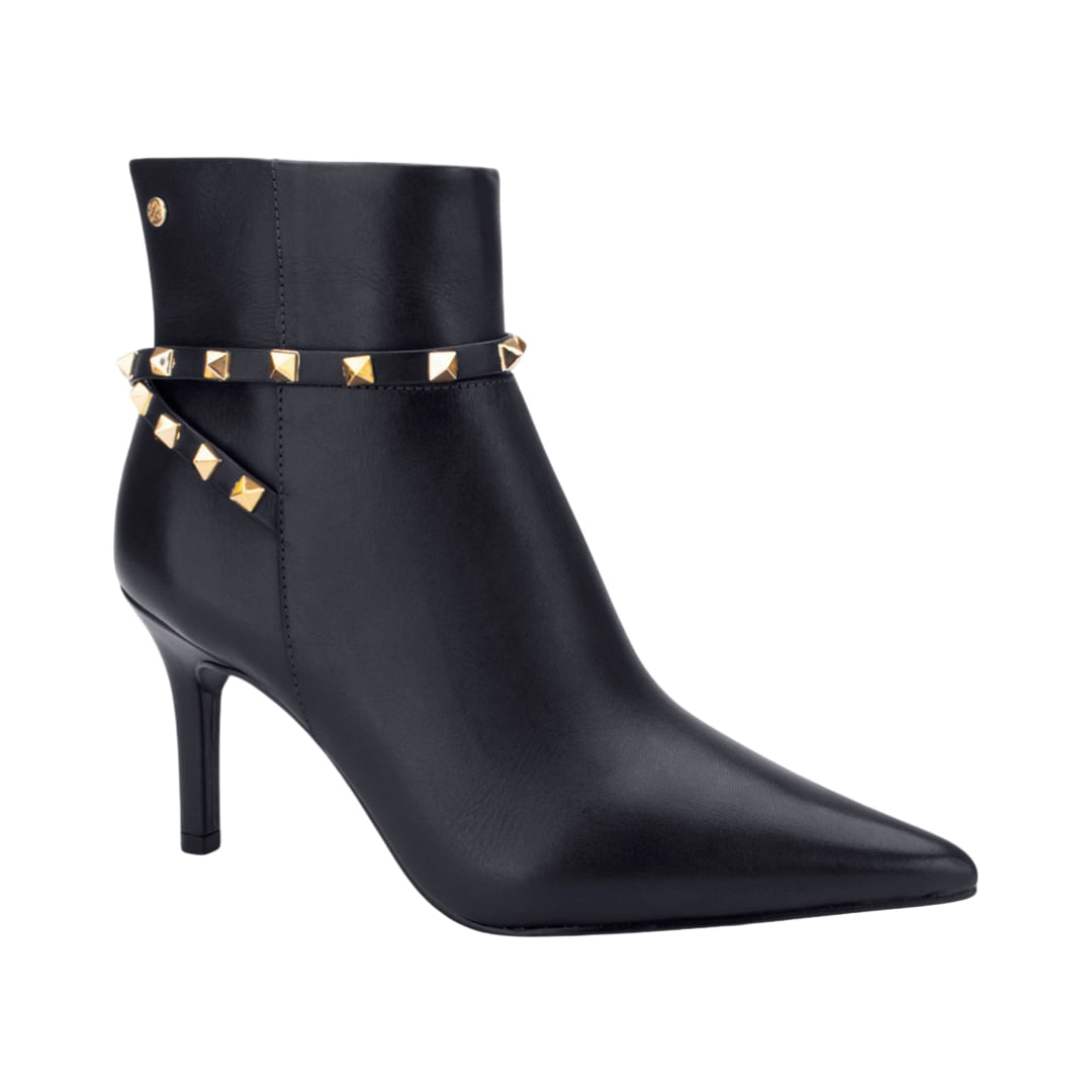 Bota Taco 10 Cm Con Tachas Negro Mujer Lia Line