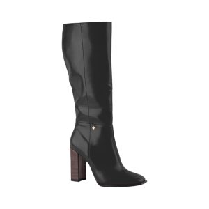 Bota T=34 Negro Taco Grueso Alto Trendy