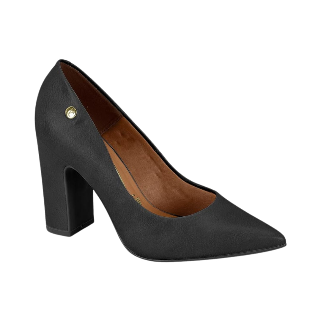Stiletto Taco Grueso 10 Centimetros Calf Negro Mujer Vizzano