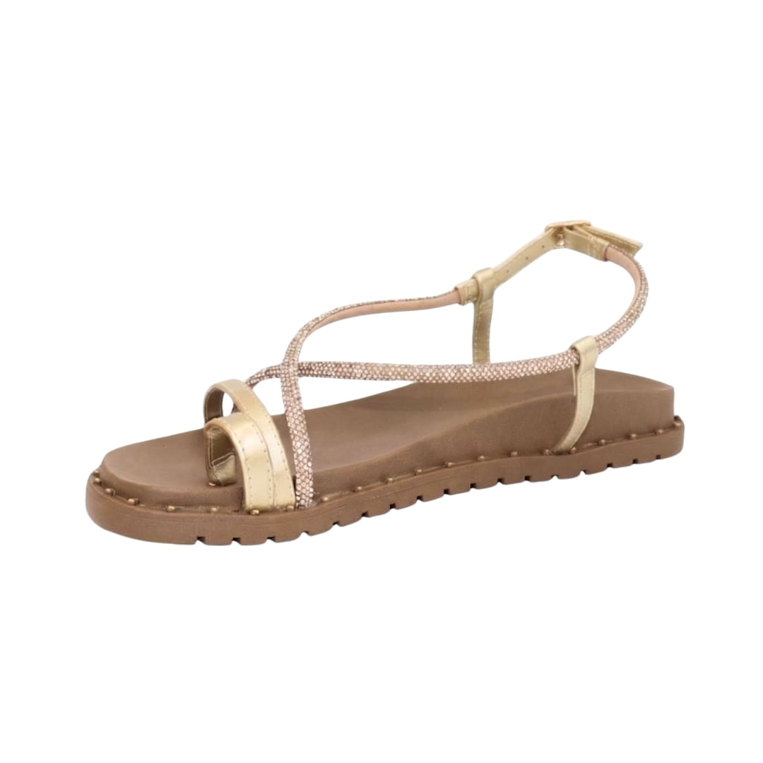 Sandalia Con Brillo Toe Ring Dorado Mujer Tiare - Imagen 2