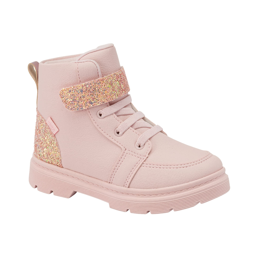Bota Urbana Velcro Rosa Infantil Niña Klin