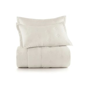 Juego De Cubrecama 3Pc Diamond Toque Acetinado 280X260 Bege Delavé