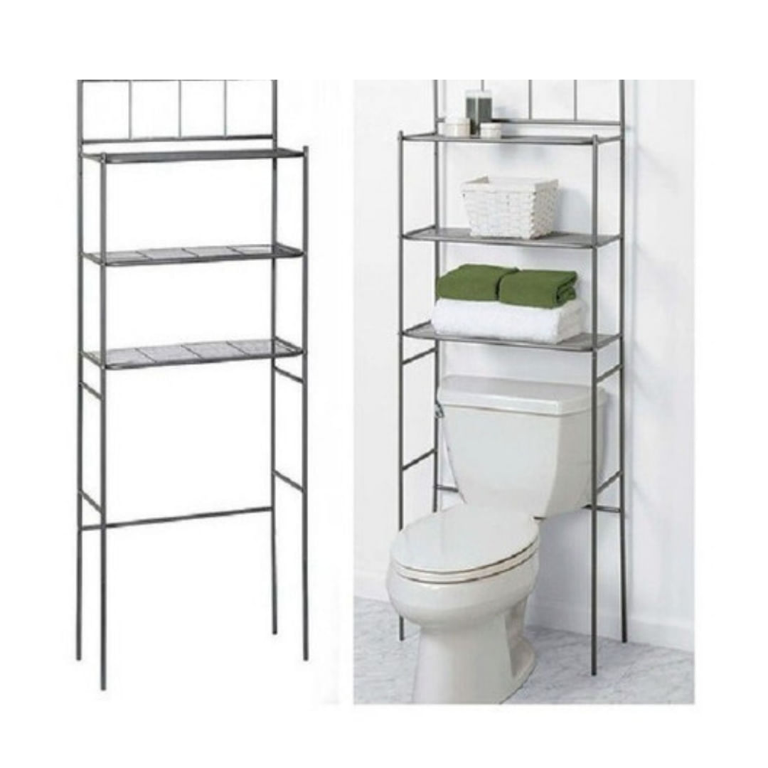 Repisa Organizadora P/Inodoro C/Base Vidrio 3 Niveles Cromad - Imagen 2