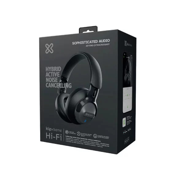 Auricular Con Microfono Klip Knh-750gr Hi-fi Anc/bluetooth/3.5mm/gris - Imagen 2