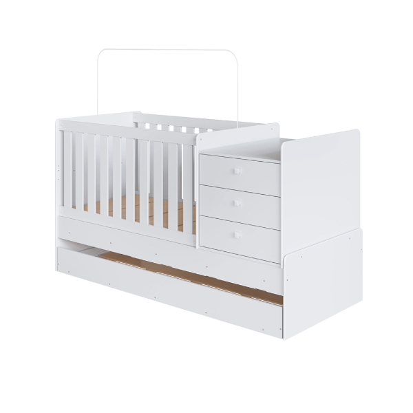 Cuna Cama M03450 Blanco c/ Auxiliar Multifuncional