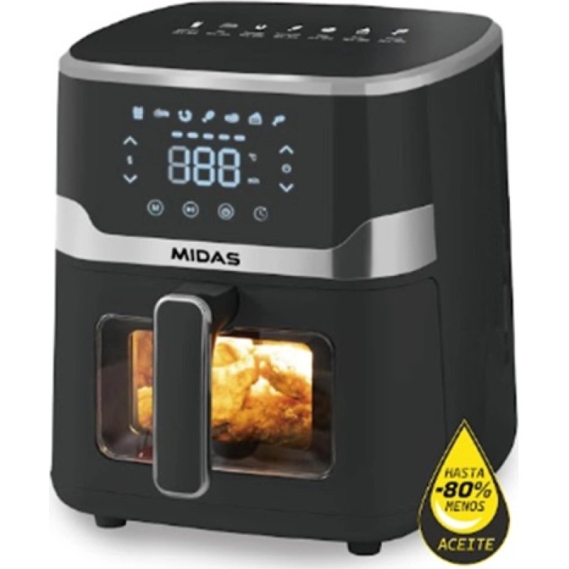 Freidora Air Fryer Midas C Visor Kamba Pro 5.5L 1350W Negro 107915