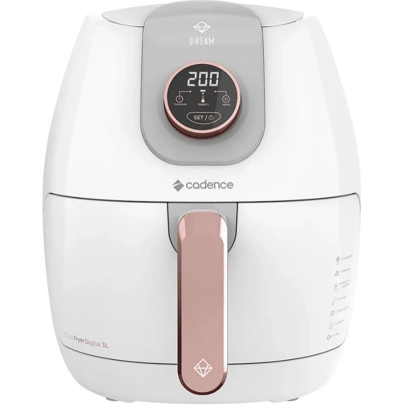 Freidora Air Fryer Cadence Dream 3L 1250W Rose Gold Frt527 220