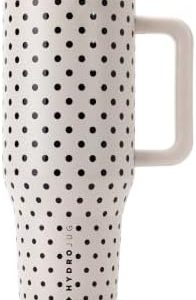 Alternative view of HydroJug Polka Dot Traveler - Vaso aislado de 40 onzas, vainilla franc