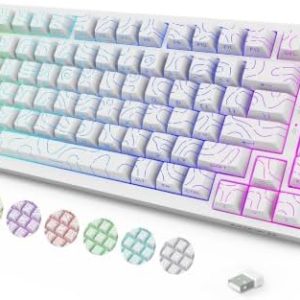 Alternative view of Teclado mecánico inalámbrico retroiluminado para juegos con perilla