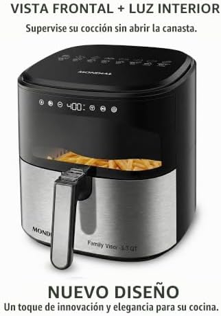 Mondial Air Fryer Digital 5.3 litros (5.3QT) - Freidora eléctrica con - Image 3