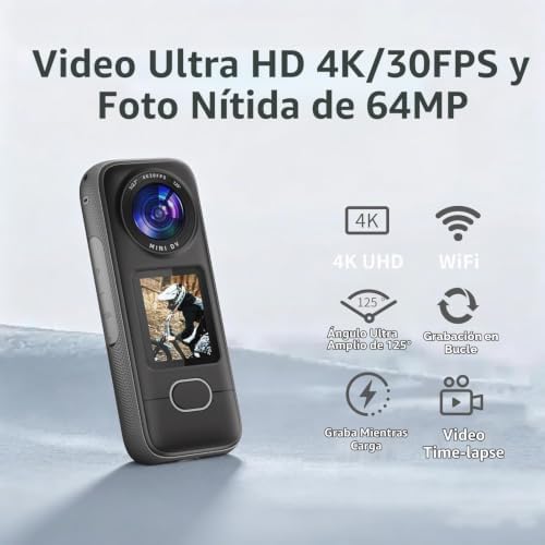 Cámara de acción 4K, 3.5 horas de duración de la batería, grabación ma - Image 3