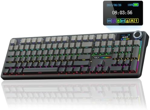 AULA F108 PRO - Teclado mecánico inalámbrico con pantalla y perilla, t - Image 2