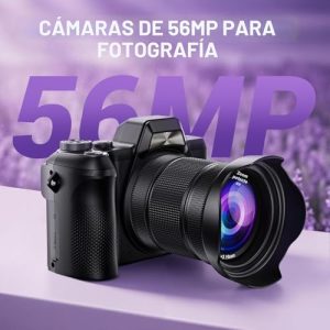 Cámara digital 4K de 56MP con tarjeta SD de 32 GB, color negro profund - Image 3