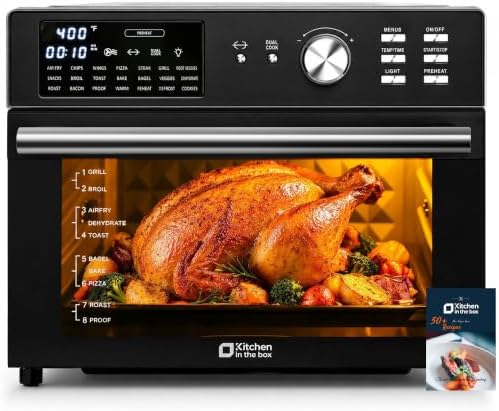 31.7Qt Large Air Fryer Toaster Oven,21 in 1 Presets,Dual Cook,6 Accs,B - Image 2