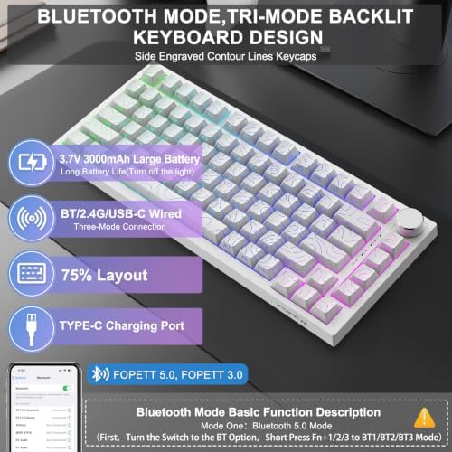 Teclado mecánico inalámbrico retroiluminado para juegos con perilla - Image 3