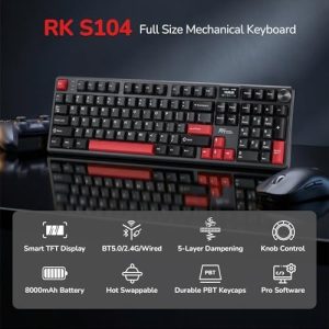 RK ROYAL KLUDGE Teclado mecánico inalámbrico S104 con pantalla y peril - Image 3