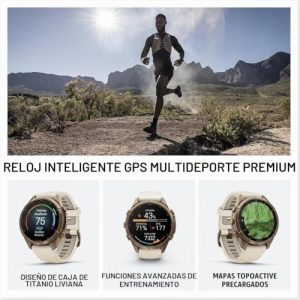Garmin fēnix® 9 Pro, titanio dorado otoñal, 1.693 in, crema/gris niebl - Image 3