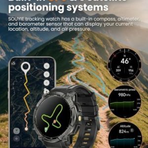 Reloj inteligente militar para hombre, GPS integrado, llamada Bluetoot - Image 3
