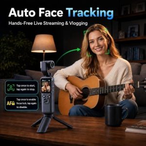 Cámara de vlogging de bolsillo 4K, cámara digital de 75 MP con un solo - Image 3